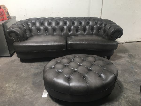 glenbrook top grain leather sofa