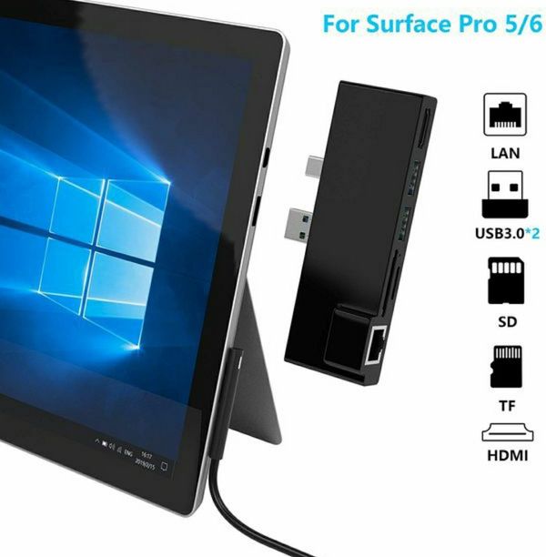 Microsoft Surface Pro 5 /Pro 6 USB 3.0 Hub Docking Station with Gigabit ...