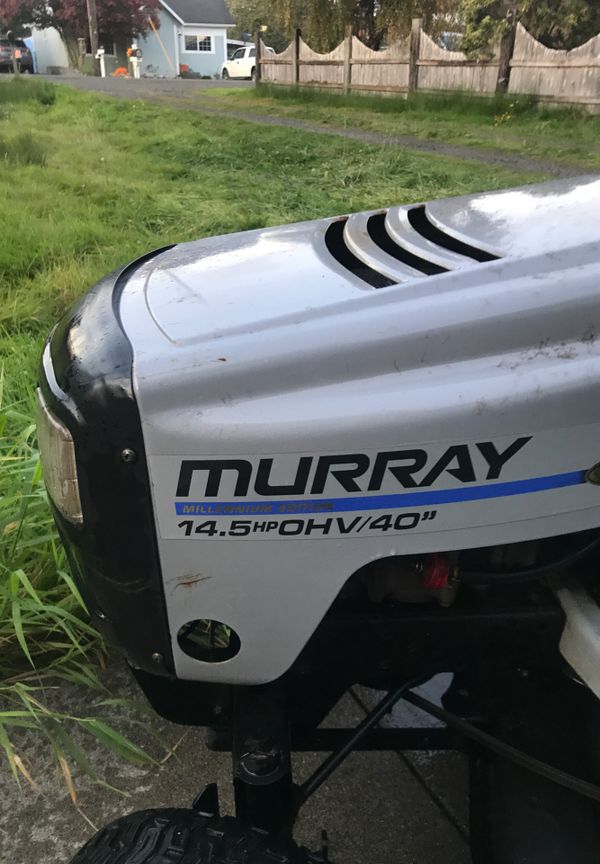 Murray 40 inch deck/14.5 horse riding mower with bagger. for