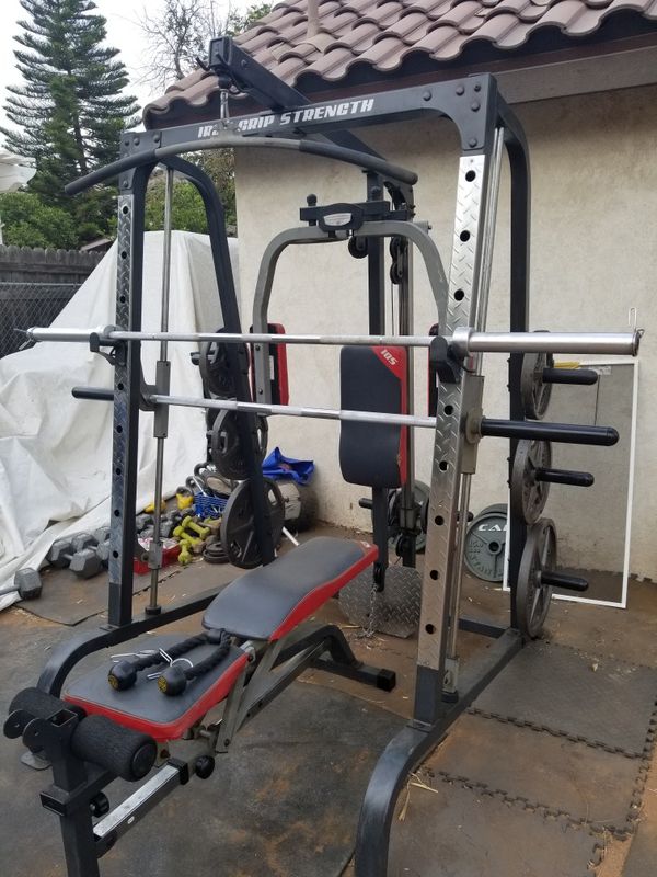 IRON GRIP STRENGTH OLYMPIC SMITH MACHINE WITH OLYMPIC ...