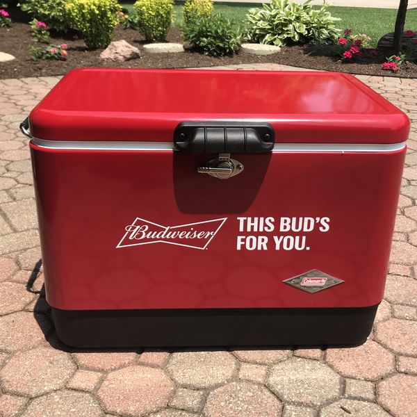 RARE Budweiser Coleman 54qt Red Cooler for Sale in Dayton, OH OfferUp
