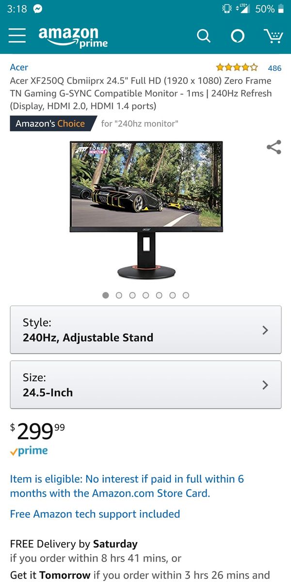 Acer Xf250q 24 5 Monitor 240hz For Sale In Tempe Az Offerup