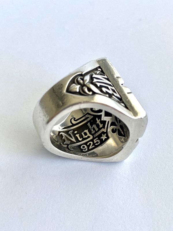 Night Rider Ring Solid Sterling Silver 925 Ladies Ring 5.5 for Sale in ...