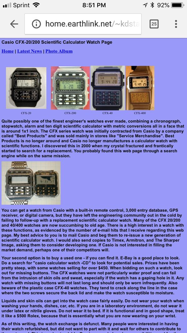 casio cfx watch