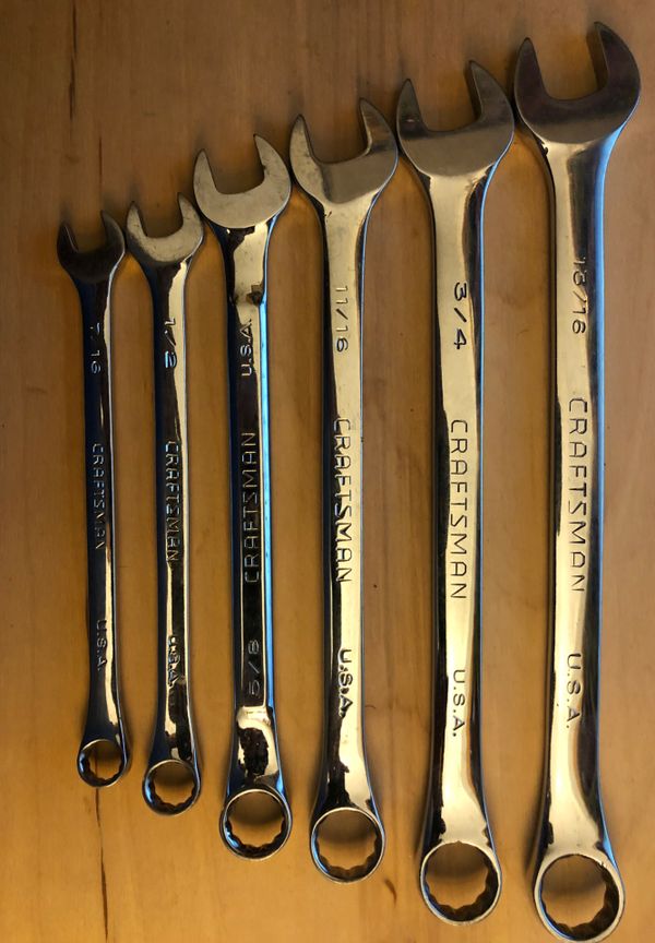 Craftsman Standard Wrenches Made in USA (7/16,1/2,5/8,11/16,3/4,13/16