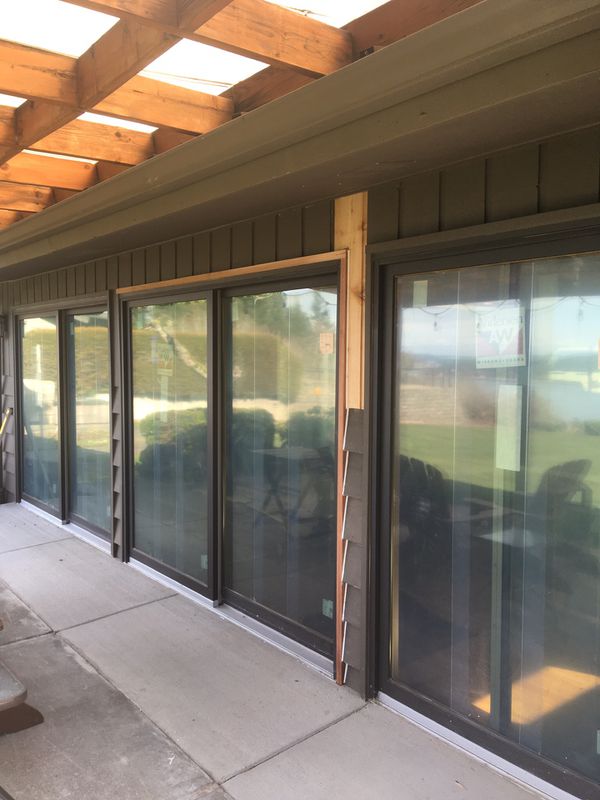 Anderson Narrowline wood clad 8 sliding glass doors for 
