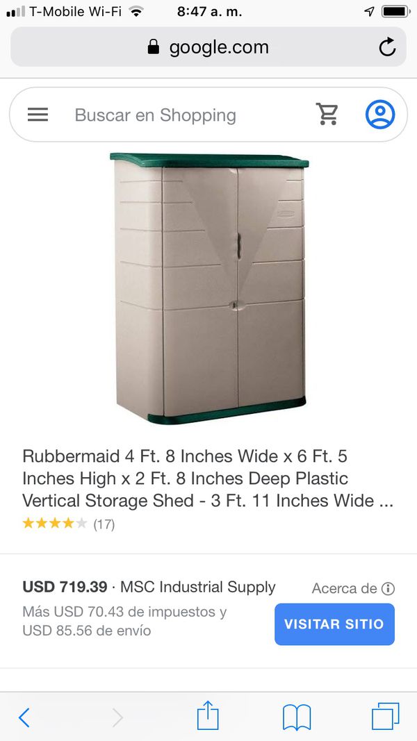 rubbermaid large vertical plastic storage shed for sale in