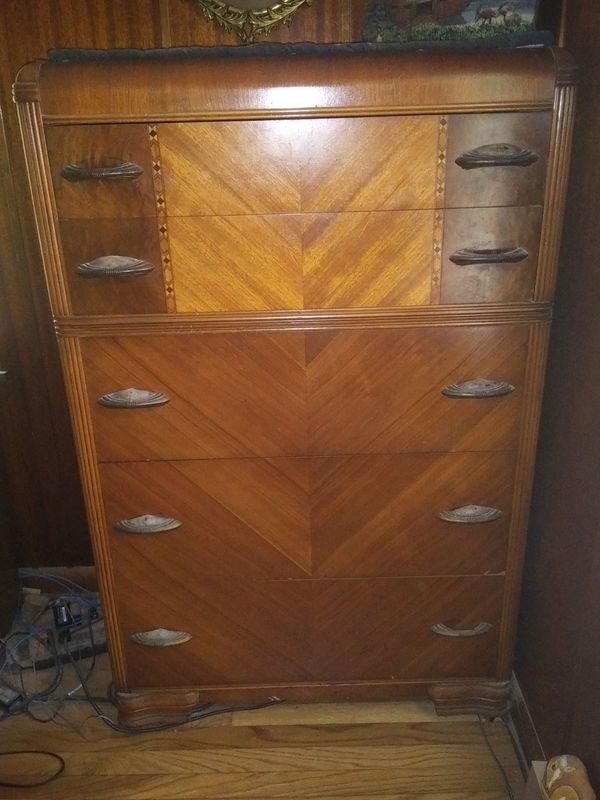 Antique Waterfall Solid Wood Dresser/Chest of Drawers for Sale in