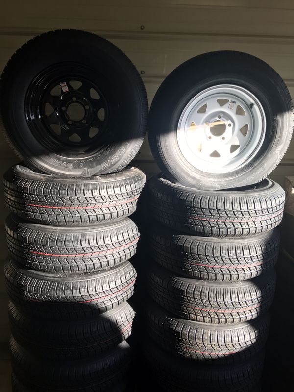 5 lug 15” trailer wheels and 205/75/15 trailer tires for Sale in