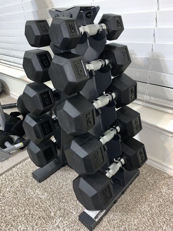 cap-barbell-150-pound-dumbbell-set-with-rack-for-sale-in-carrollton-tx
