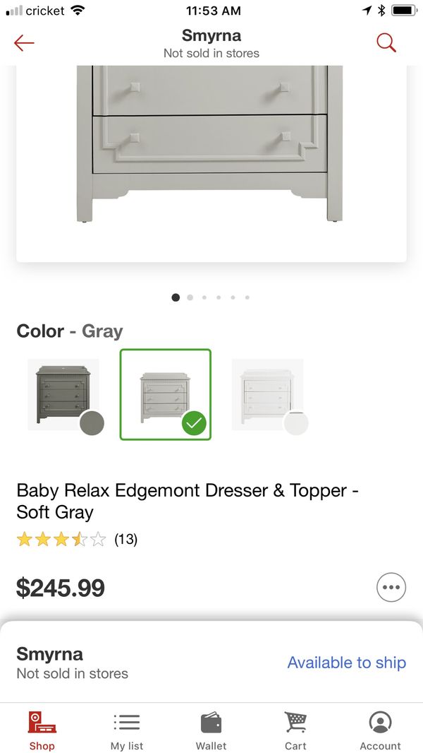 Baby Relax Edgemont Dresser Topper Soft Gray For In Smyrna 110sold