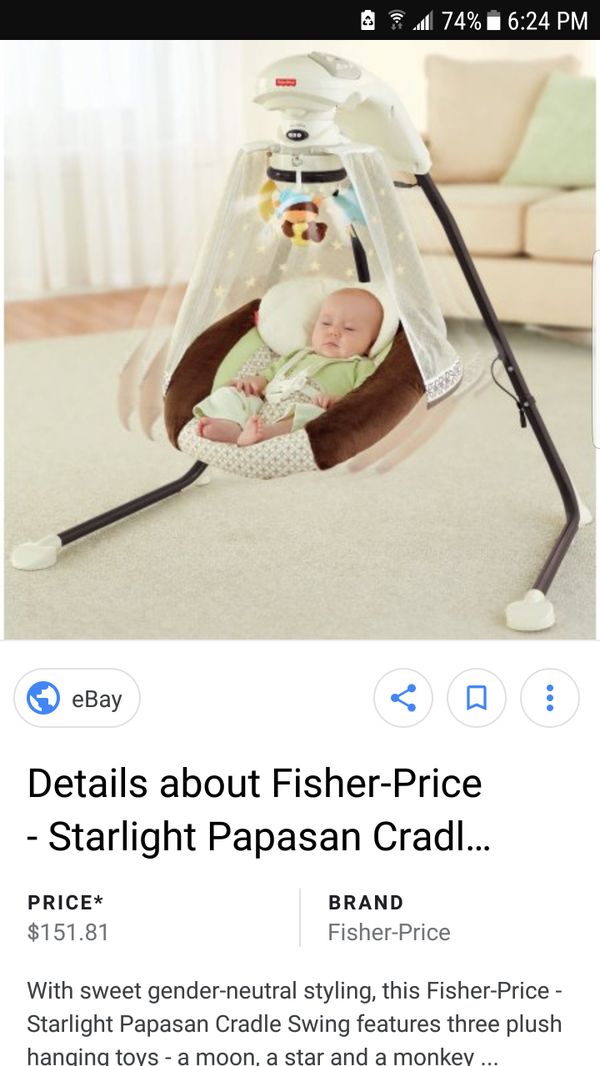 Fisher Price Starlight Papasan Cradle Swing For Sale In