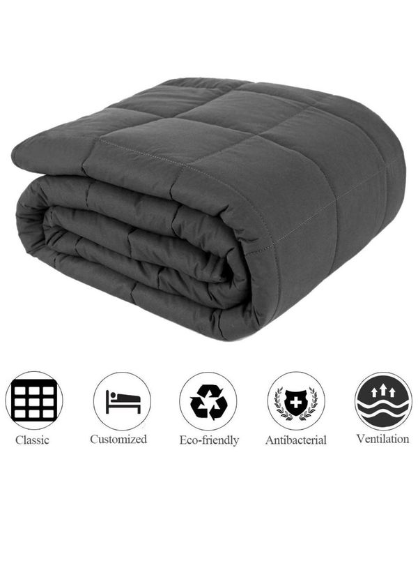Adults Weighted Blanket (20 lbs,80''x87'',King Size,Dark Gray) 100%