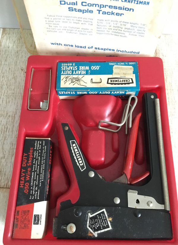 Vintage Sears Craftsman 6847 Dual Compression Staple Tacker Staple Gun