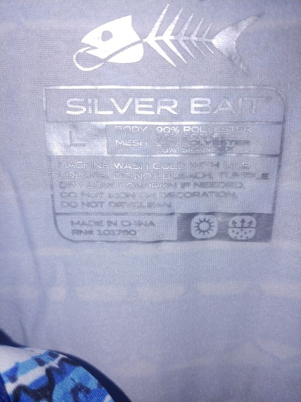 silver bait fishing shirt