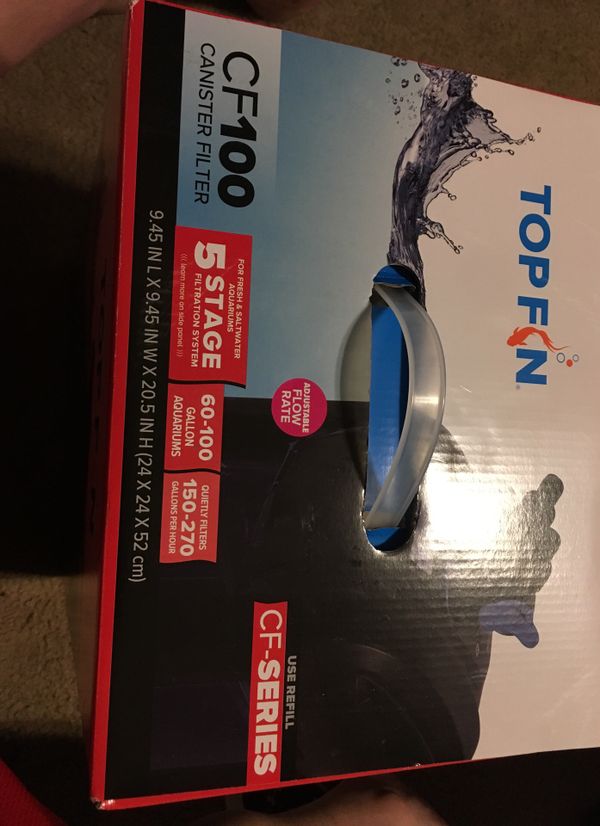 Top fin cf100 canister filter 60100 gallon for Sale in Spring, TX