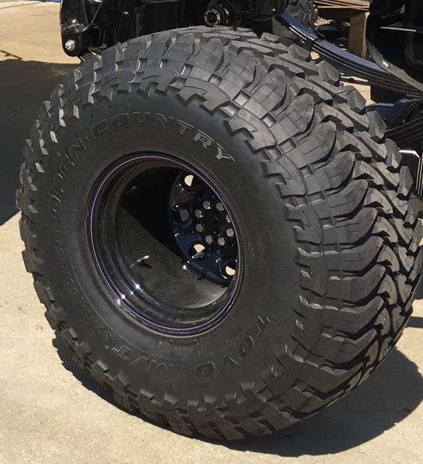 (5) 37x14.50r15 Toyo MT, (5) Bart Super Trucker Wheels 15x14, 8.65 bolt