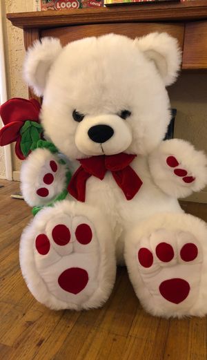 big white stuffed bear