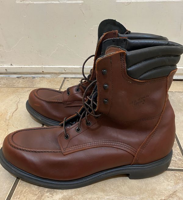 Red Wing Leather Work Boots #402 Copper Brown 8” High MOC Toe Size 16 D ...