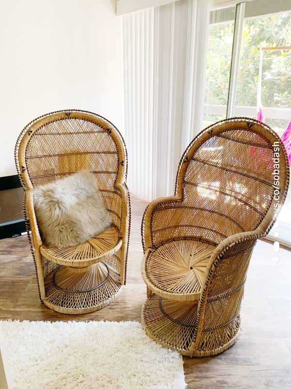 wicker peacock chairs for sale