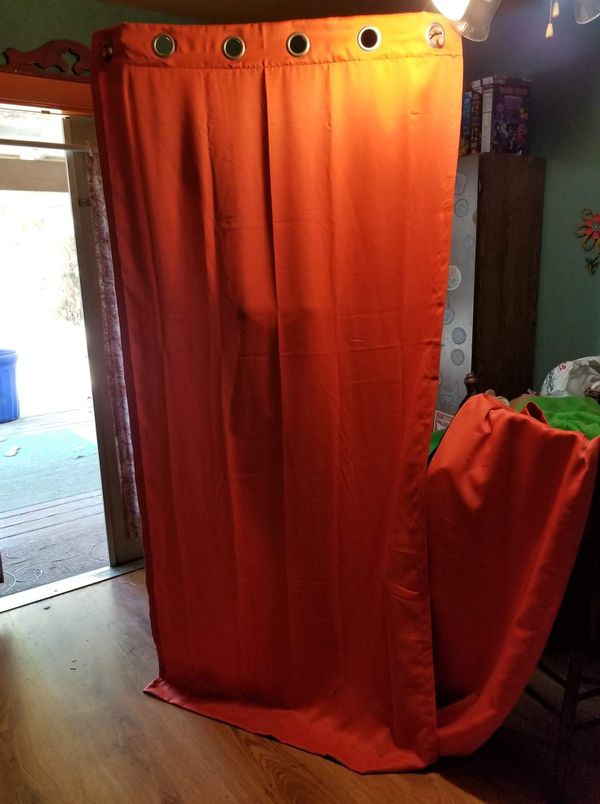 Orange room darkening curtains for Sale in Lindsay, CA - OfferUp