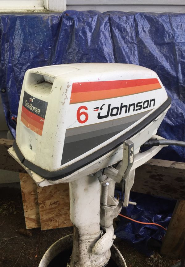Johnson seahorse outboard boat motor kicker 2 stroke 6hp for Sale in