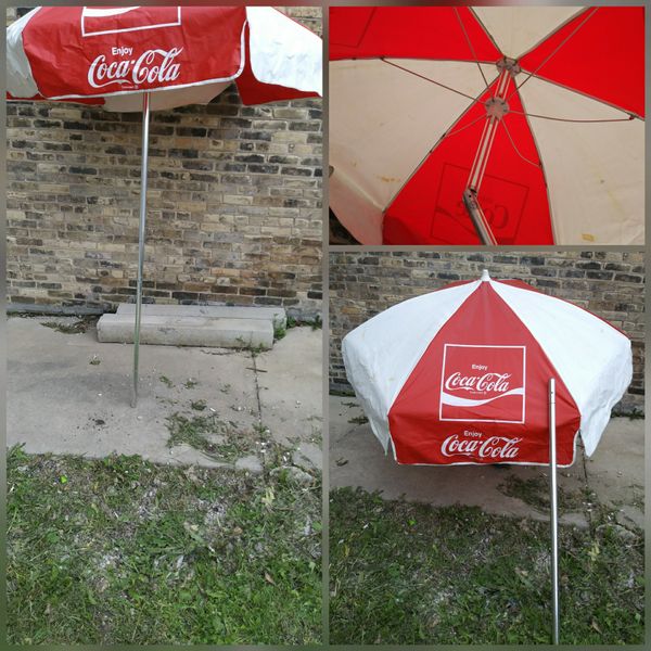 Vintage Coca Cola Coke Beach Patio Umbrella For Sale In