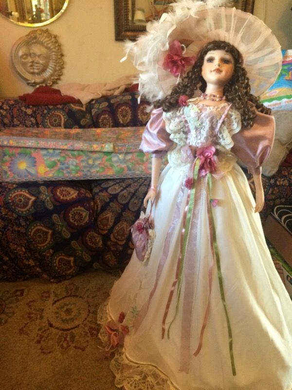 Life size porcelain doll with wood stand for Sale in Los Gatos, CA ...