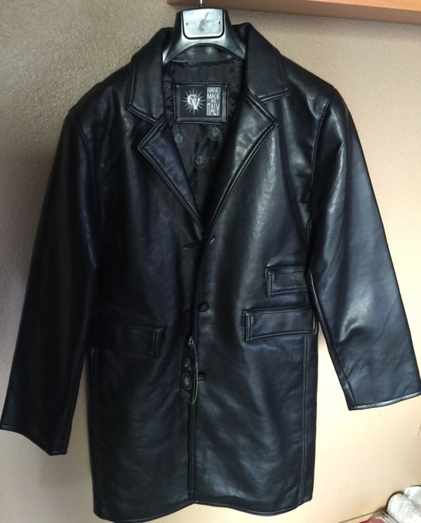 Women's GV Black Leather Coat Hand Made in Italy for Sale in Tacoma, WA ...