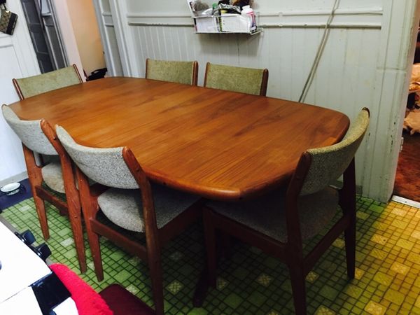Vintage Retro Mid Century Scandinavia Woodworks Table 6 Chairs For Vintage Retro Mid Century Scandinavia