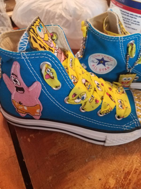 Girls size 13 custom SpongeBob Converse  for Sale in 