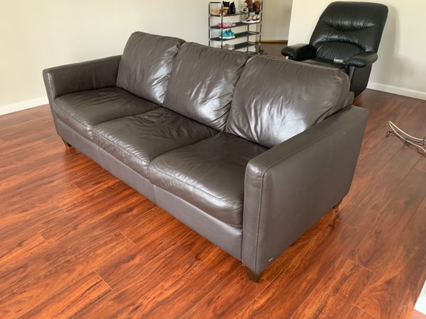 natuzzi editions 88 dark brown leather reclining sofa