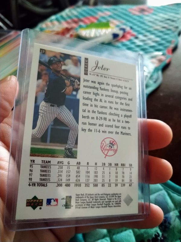 Derek Jeter 1999 Upper Deck SP Authentic Baseball Card for Sale in Port ...