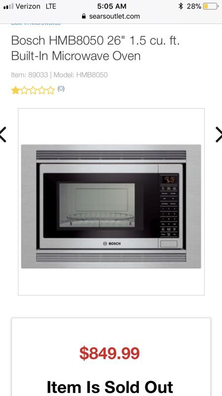 Bosch convection Microwave with trim kit built in for Sale in Snohomish