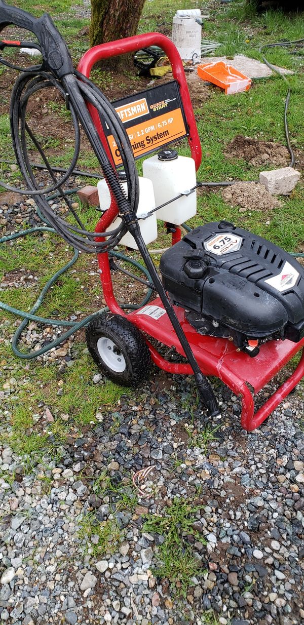 PENDING Craftsman pressure washer, Quick start pump technology, 2500psi