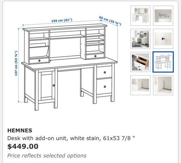 Ikea Hemnes Desk Light Brown And Matching Chair For Sale In