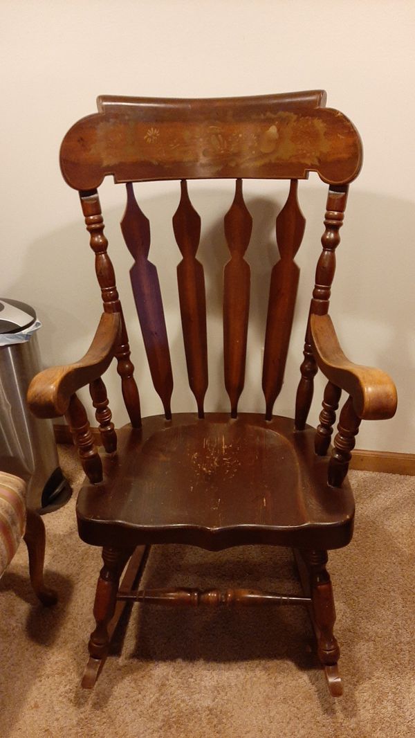 Wood rocking chair. Used. Comfortable. for Sale in Powdersville, SC