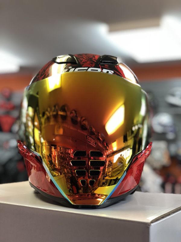 Icon Airflite Krom helmet size medium with Red iridium ...