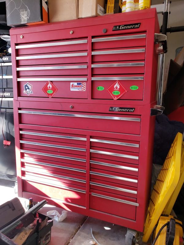 20 Drawer Tool Box and Chest Combo US General 42W X 61H X 18DEEP for ...