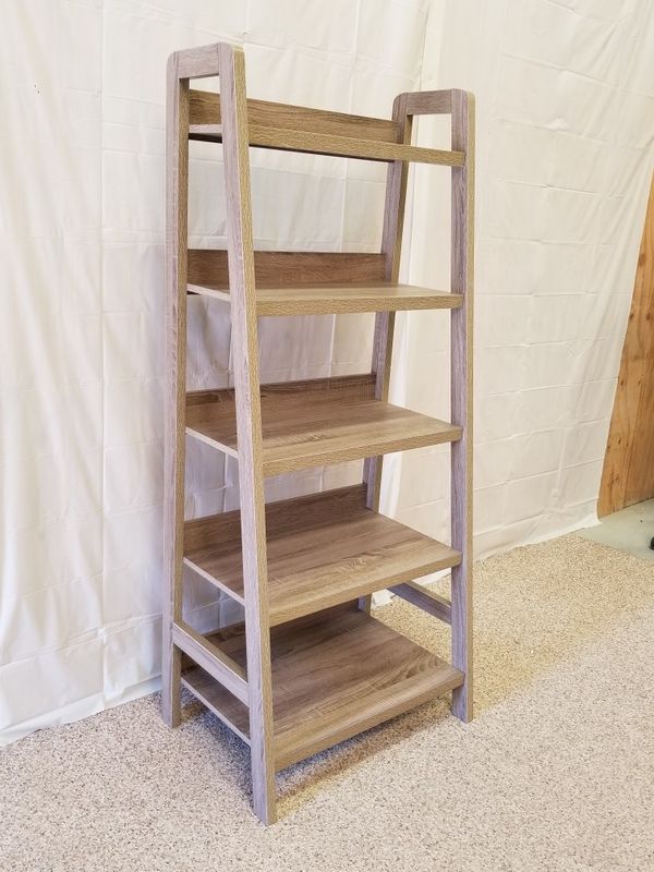 Linon Tracey Ladder Bookcase Grey 5 Shelves For In Boiling Open In The Appcontinue To Mobile Website