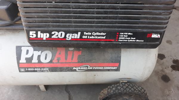 pro source 2 hp 13 gallon air compressor