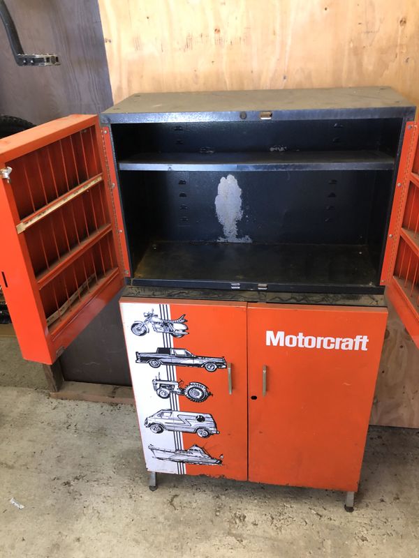 VINTAGE 1970's, MOTORCRAFT (FORD) GAS STATION, PARTS TOOL BOX