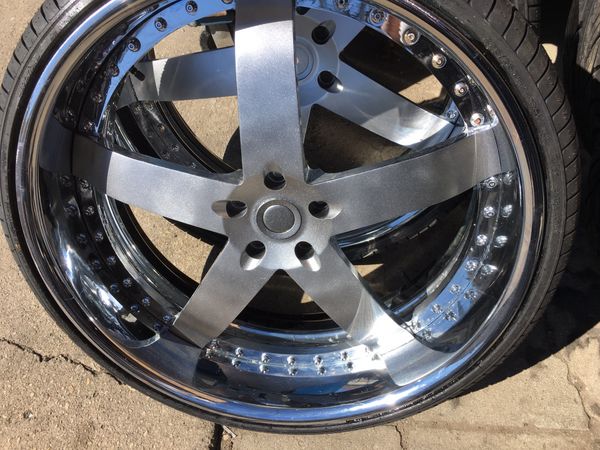 24” 24s 24 inch rims wheels tires 5x120 2 piece. Staggered offset Brand ...