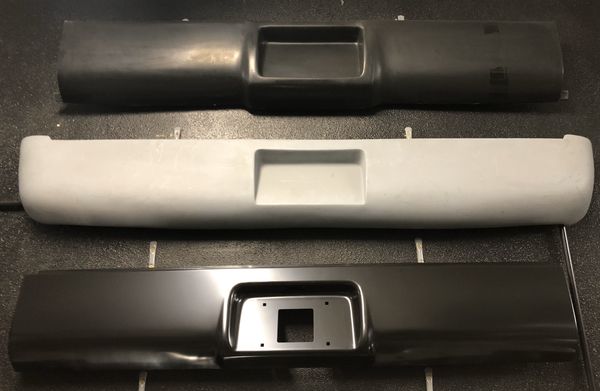 8898 GMC Chevy Sierra Silverado Rear OBS Complete Chrome Black Bumper