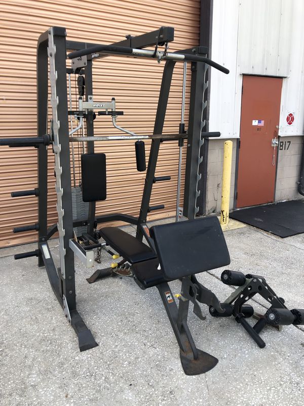 Commercial Hoist HF Home Gym Smith Machine/ Squat Rack Combo, 200 Lb ...