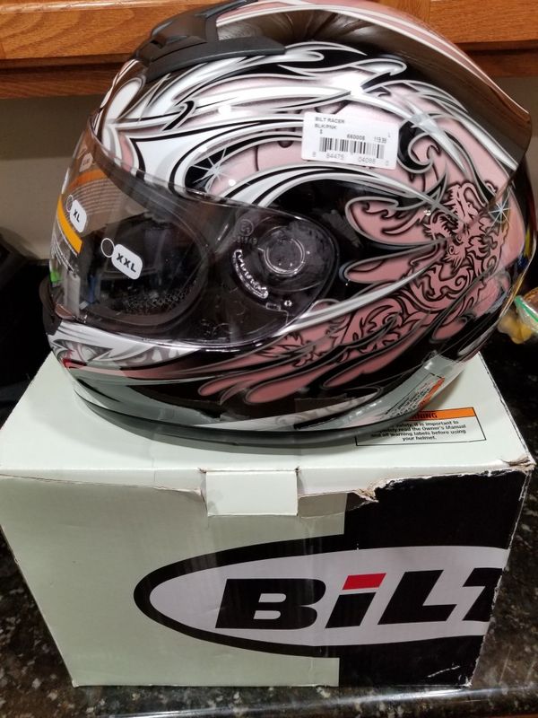 NEW MENS WOMENS LARGE MOTORCYCLE HELMET BILT PINK GRAY for Sale in