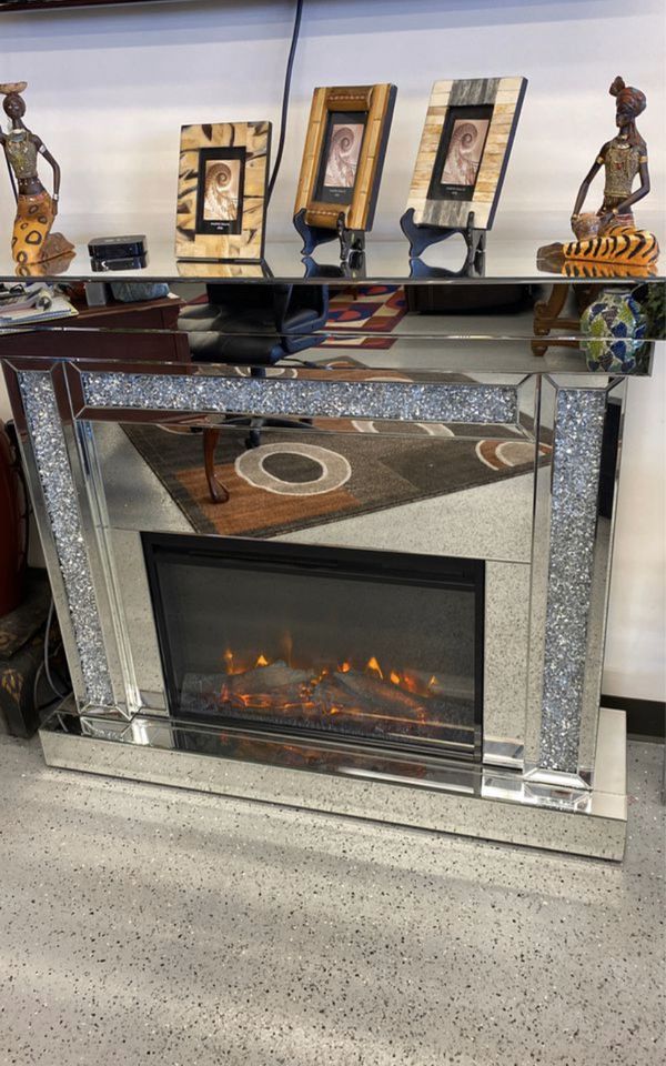 Furniture mattress electric glam mirror fireplace for Sale in North
