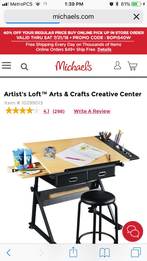 Artist S Loft Creative Center Arts Crafts Desk Table Easel