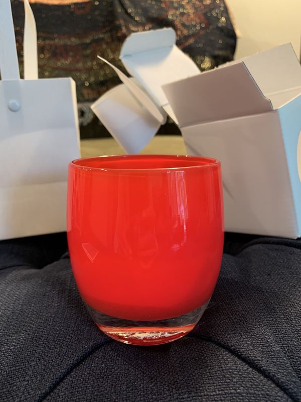 Glassybaby Happiness (red opaque), new, gift wrapped for Sale in