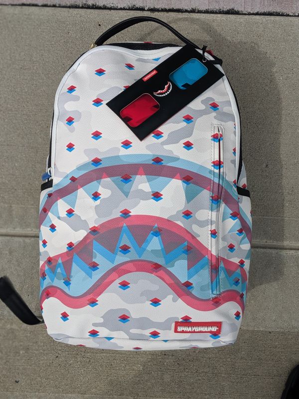 Sprayground Limited Edition White Camo 3D Backpack for Sale in Ankeny